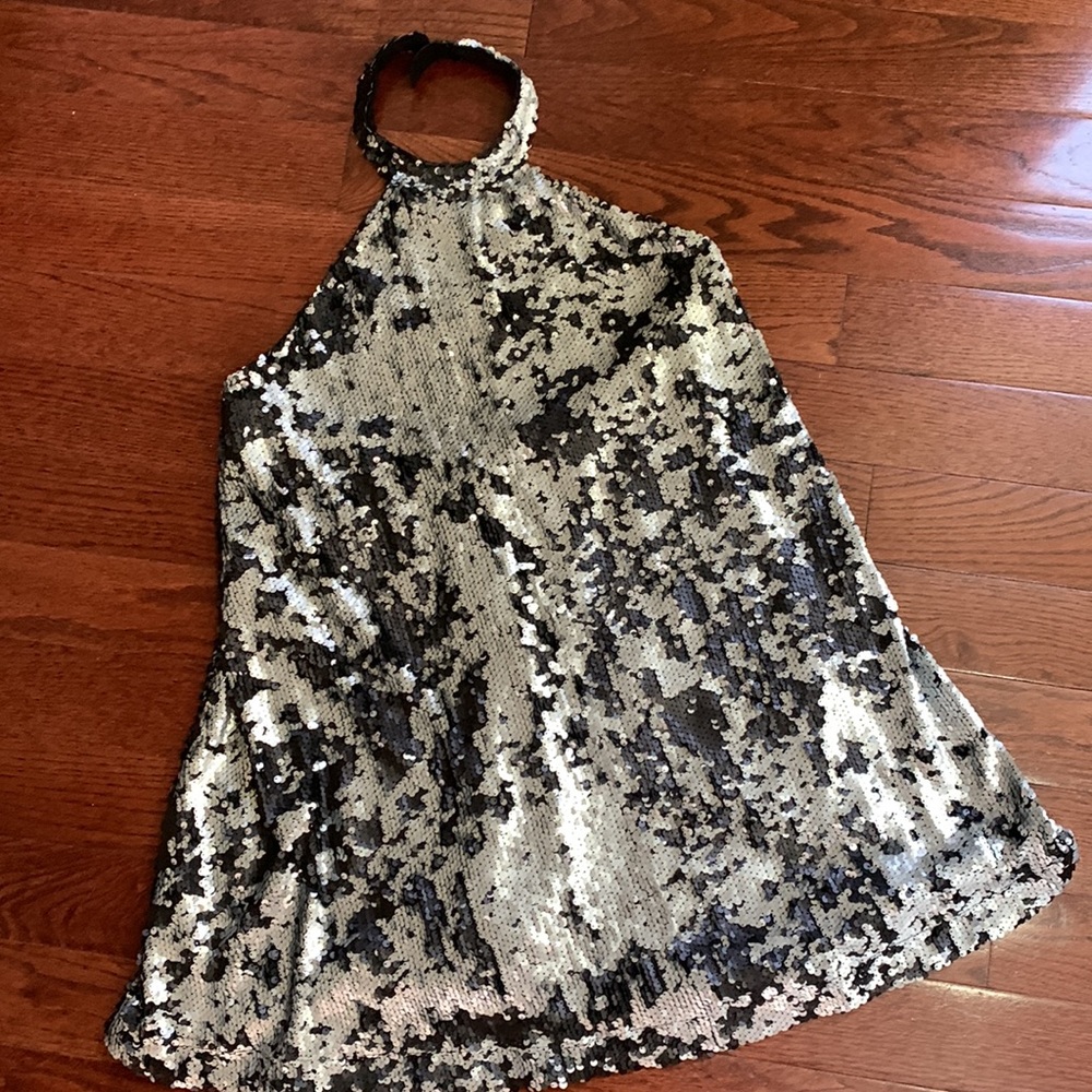 TOBI Sequined Halter Mini Dress